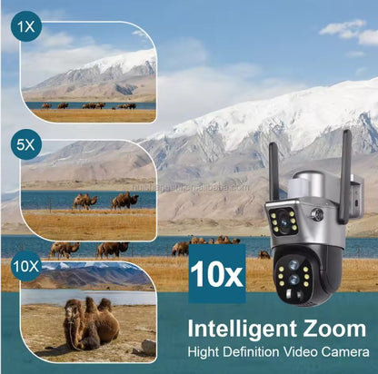 Sécurité Maximale – Caméra Solaire V380 Pro 6K – Zoom 10X – Paiement à la Livraison