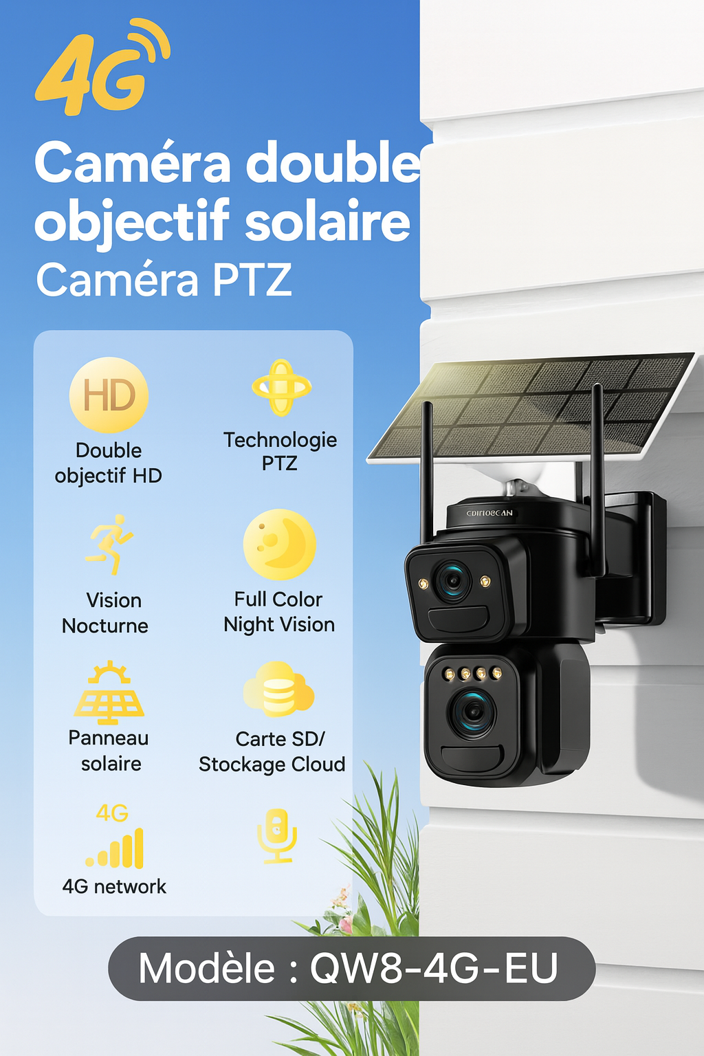 Caméra Solaire 4G – Autonome & 4G