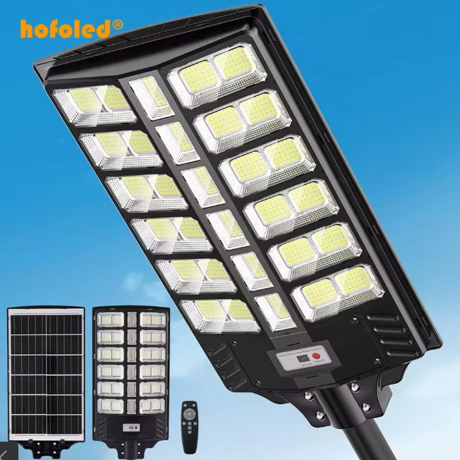 مصباح شارع يعمل بالطاقة الشمسية LED بقوة 600 واط مع جهاز تحكم عن بعد - إضاءة خارجية ذكية